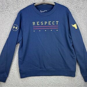 Under Armour Freedom Project Rock Pullover Sweatshirt Womens XL Blue Fleece EUC